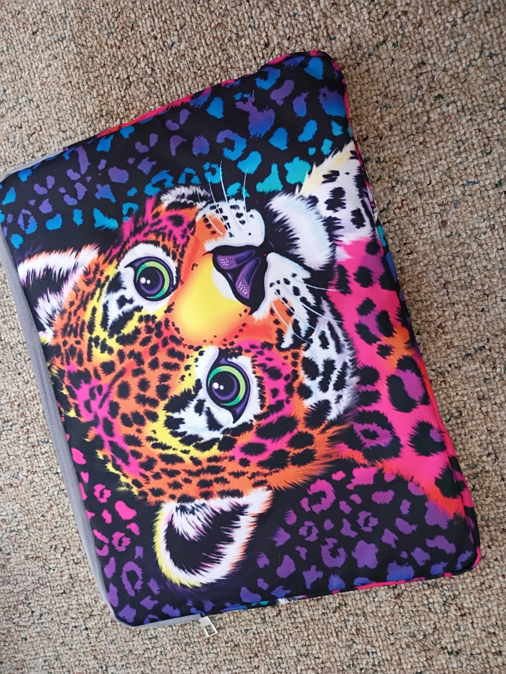 Neon Leopard Print Laptop Bag